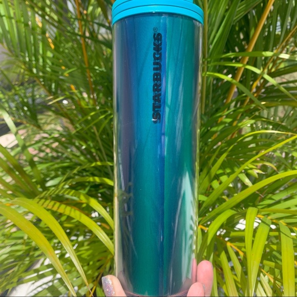 Starbucks Teal Iridescent Hot Tumbler Ombre Blue Cold Cup 16oz Insulated NWT - Picture 9 of 16